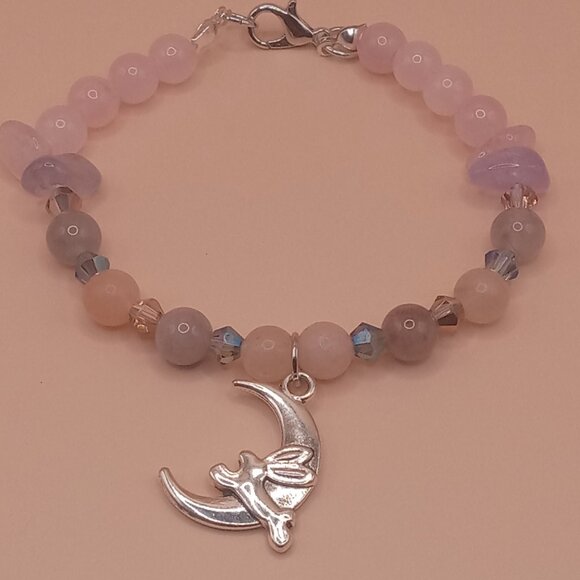 The Moon and The Hare Rose quartz and Amethyst Bracelet - Picture 1 of 15